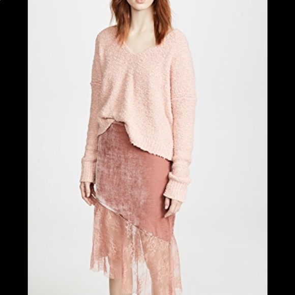 NWT Free people nude peach fuzzy sweater - Picture 3 of 7
